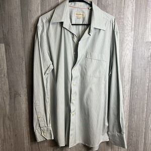 Tommy Bahama Mens Size Large Striped Button Up‎ Long Sleeve Shirt Dress/ Casual